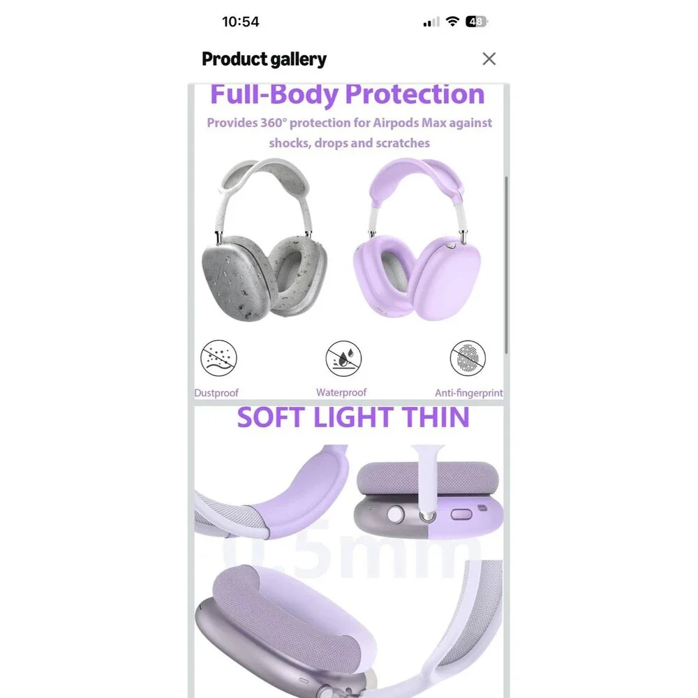 [4 in 1] Flower Engraved Silicone Case Cover for Airpods Max USB Lavender